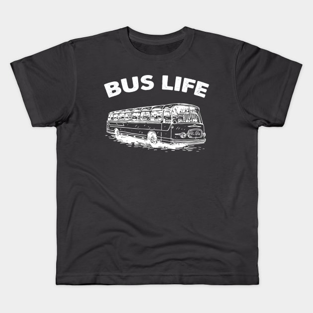 Bus Life Skoolie Vintage Bus Kids T-Shirt by roamfree